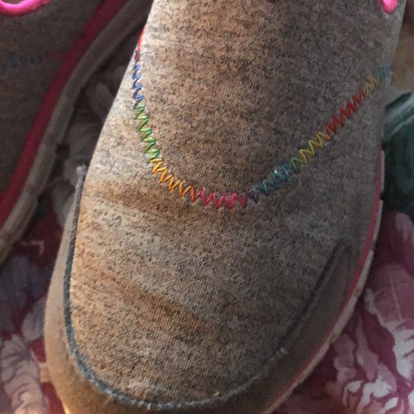 Cute gray pink and rainbow slip on shoes - Picture 2 of 2